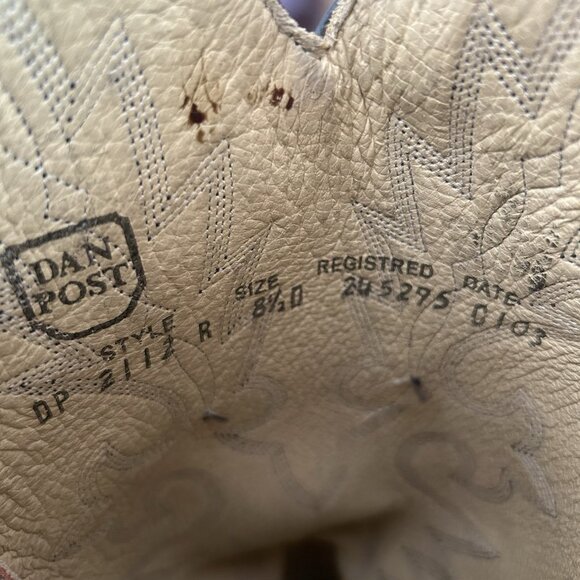 Dan Post 2112 R Black Cherry Western Cowboy Boots Mens 8.5 D - Picture 7 of 12